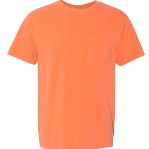 COMFORT COLORS POCKET T-SHIRT (6030) ADULT X-LARGE - MELON - NEW - BLANK